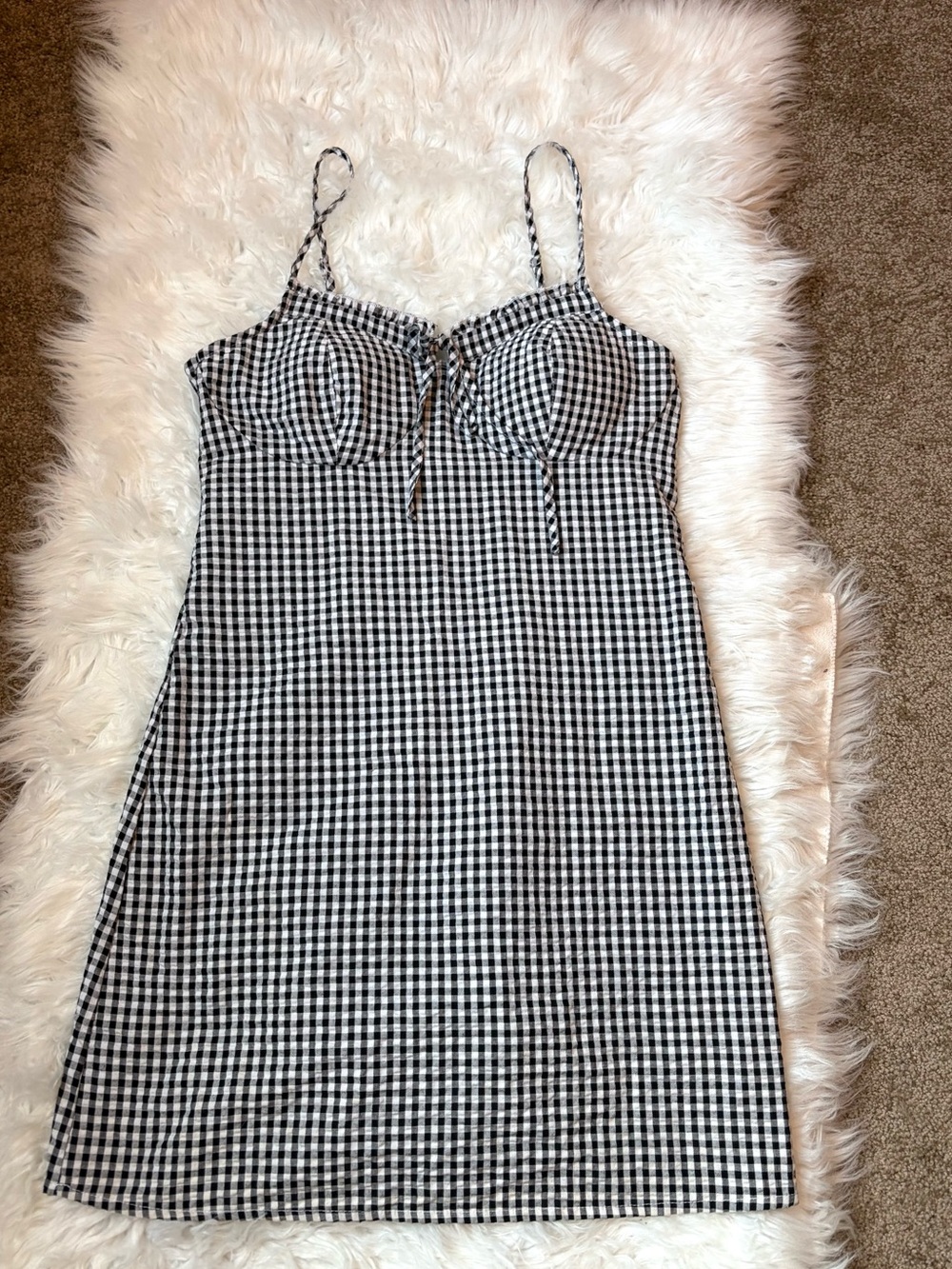 Black and White Gingham Mini Dress